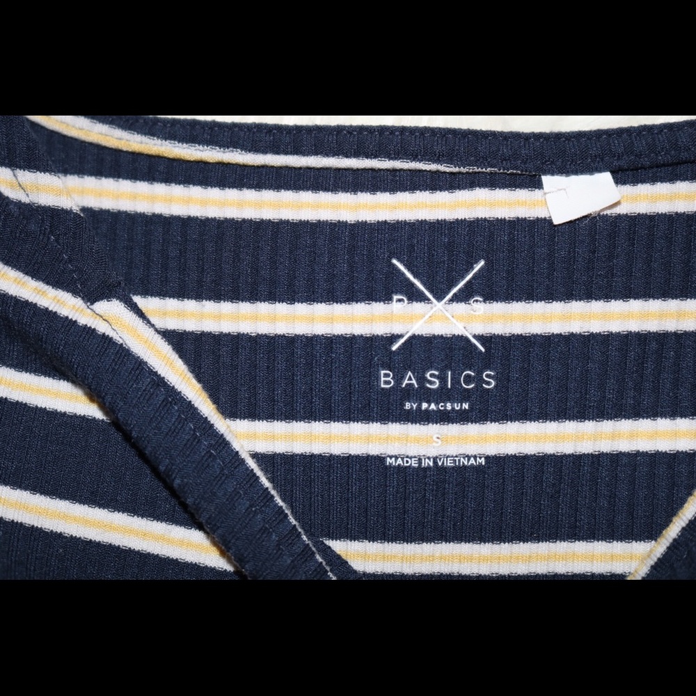 Long sleeve Navy Blue/Yellow Top